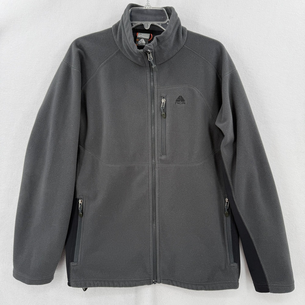 Nike ACG Fleece Jacket Mens Medium Gray Full Zip Therma Fit Vintage Y2K